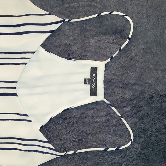 White & Navy Tank Top - Picture 2 of 3